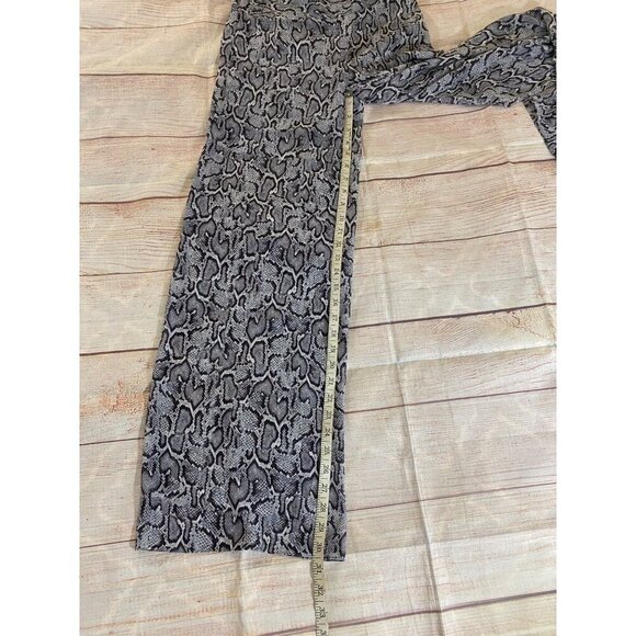 Vintage Y2K Cache Women's Grey Snake Print Sheer Chiffon Pants - 0 - Picture 4 of 11